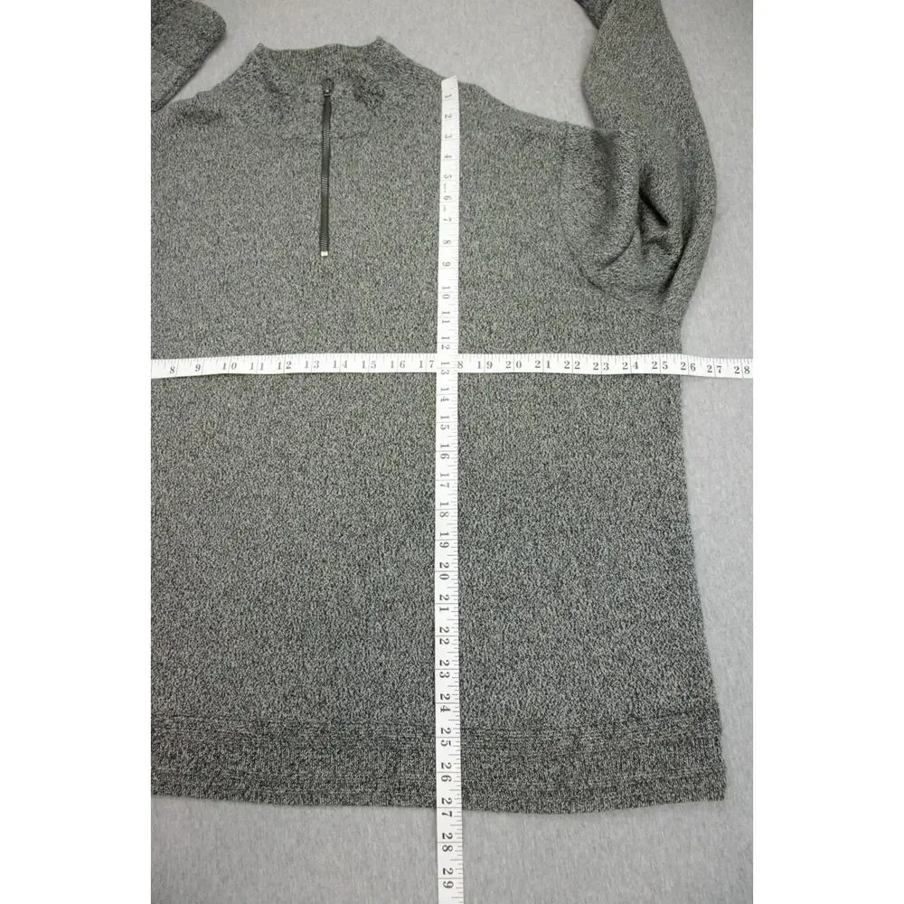 J Crew Sweater Mens XXL Gray‎ Long Sleeve 100% Organic Cotton 1/4 Zip Pullover